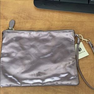 Jessica Simpson Lilac metallic wristlet